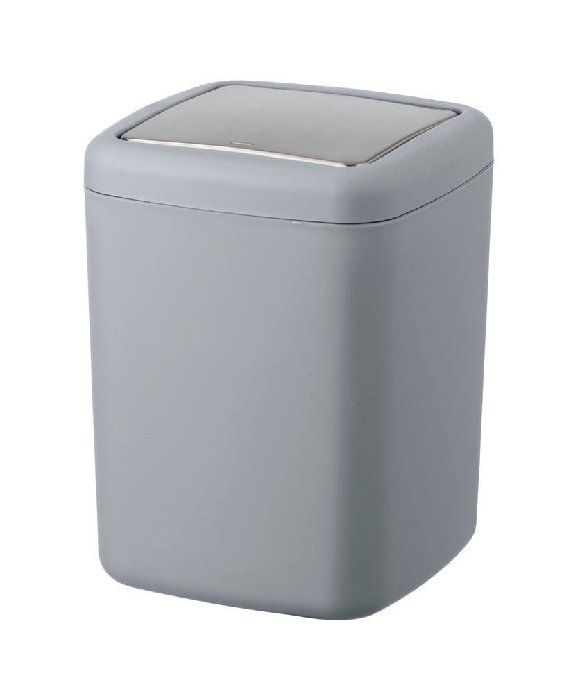 Søppelbøtte med svingdeksel grå plast 3 L Barcelona - WENKO forfra