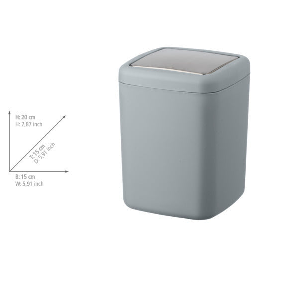Søppelbøtte med svingdeksel grå plast 3 L Barcelona - WENKO detalj