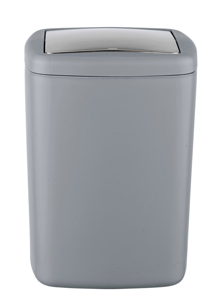 Bakside av søppelbøtte med svingdeksel Barcelona grå plast 8,5 L