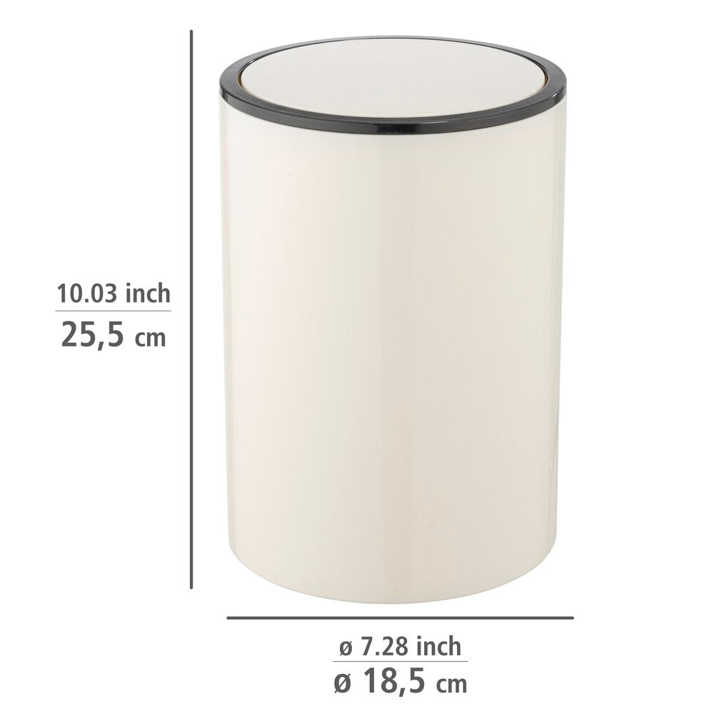 Montert Søppelbøtte med svingdeksel 5 liter beige