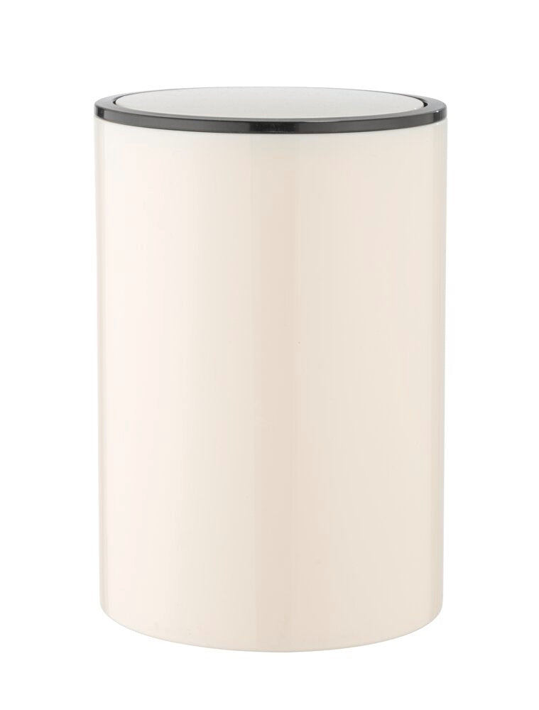 Søppelbøtte med svingdeksel 5 liter beige sett ovenfra