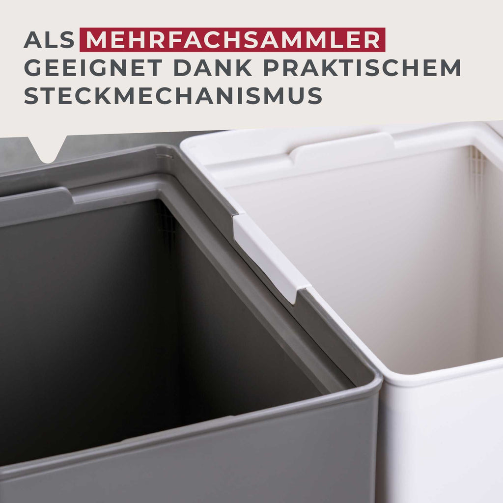 Søppelbøtte Oslo grå 20 L med touch-åpning plast nærbilde av lokk