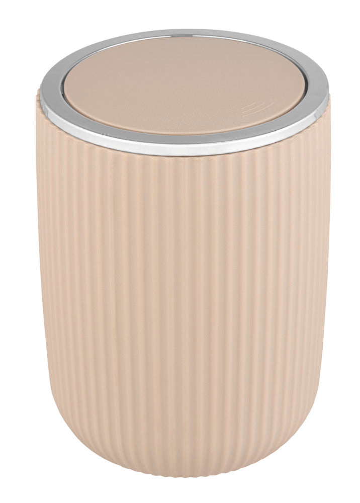Søppelbøtte med vipplokk Agropoli beige 2 L forfra
