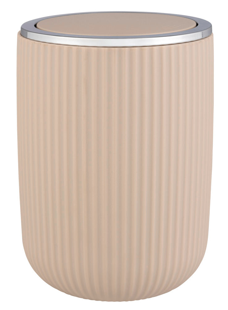 Søppelbøtte med vipplokk Agropoli beige 2 L bakside
