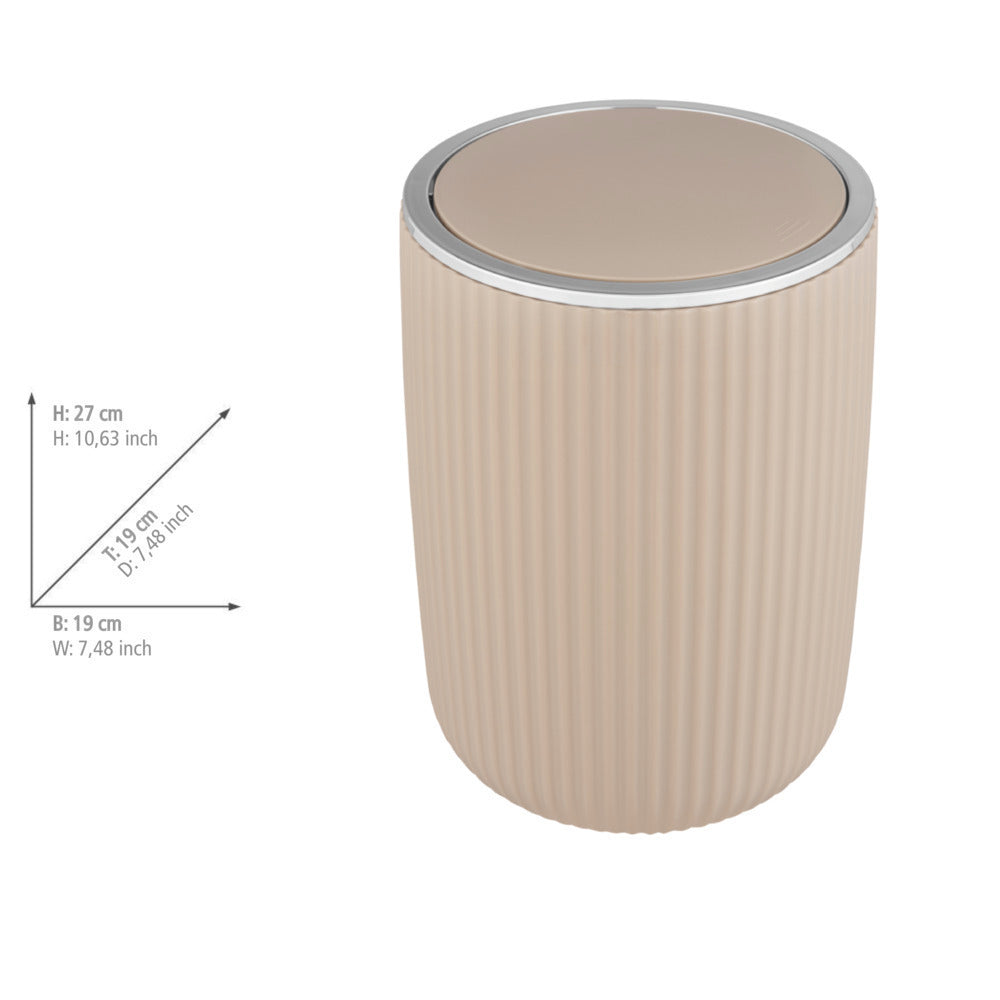 Søppelbøtte med vipplokk Agropoli beige 5,5 L - WENKO oversikt