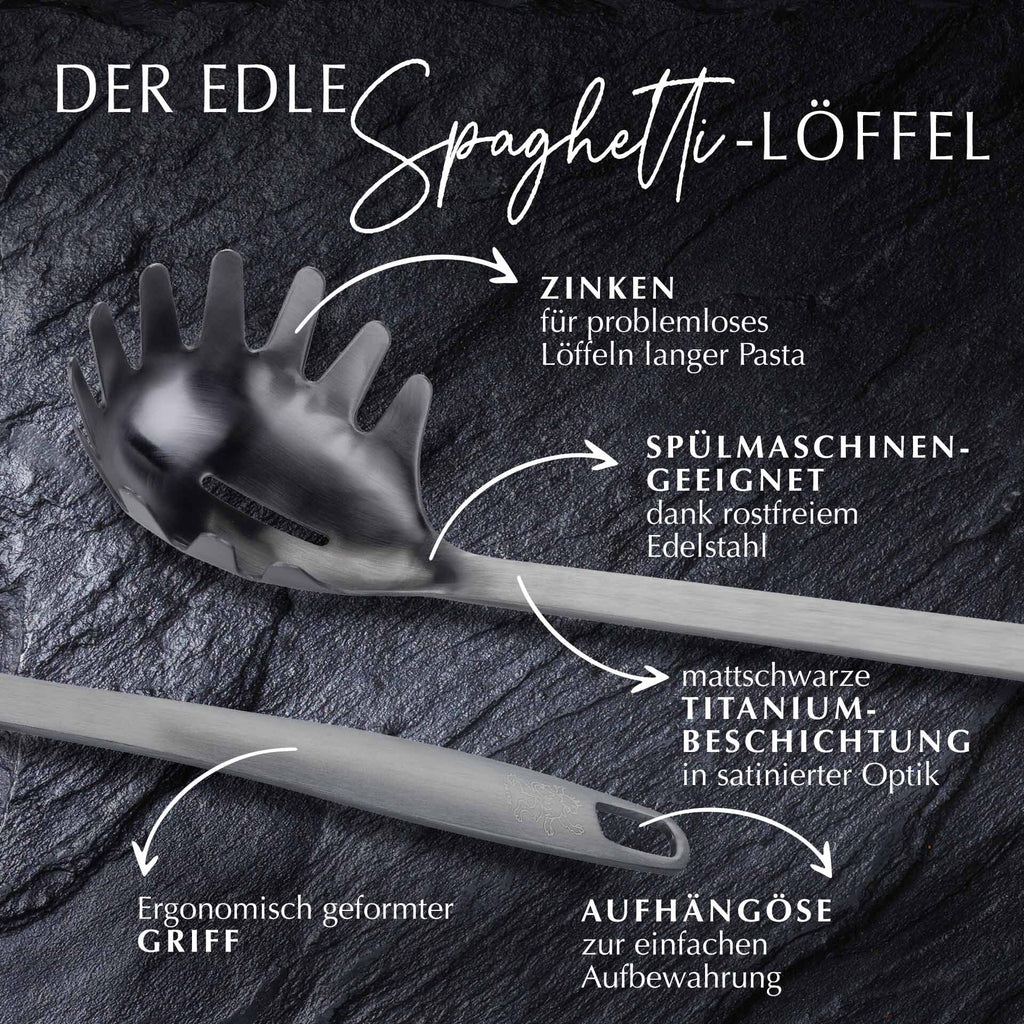 Detaljbilde av spagettiskje svart rustfritt stål 32 cm - Stanley Rogers