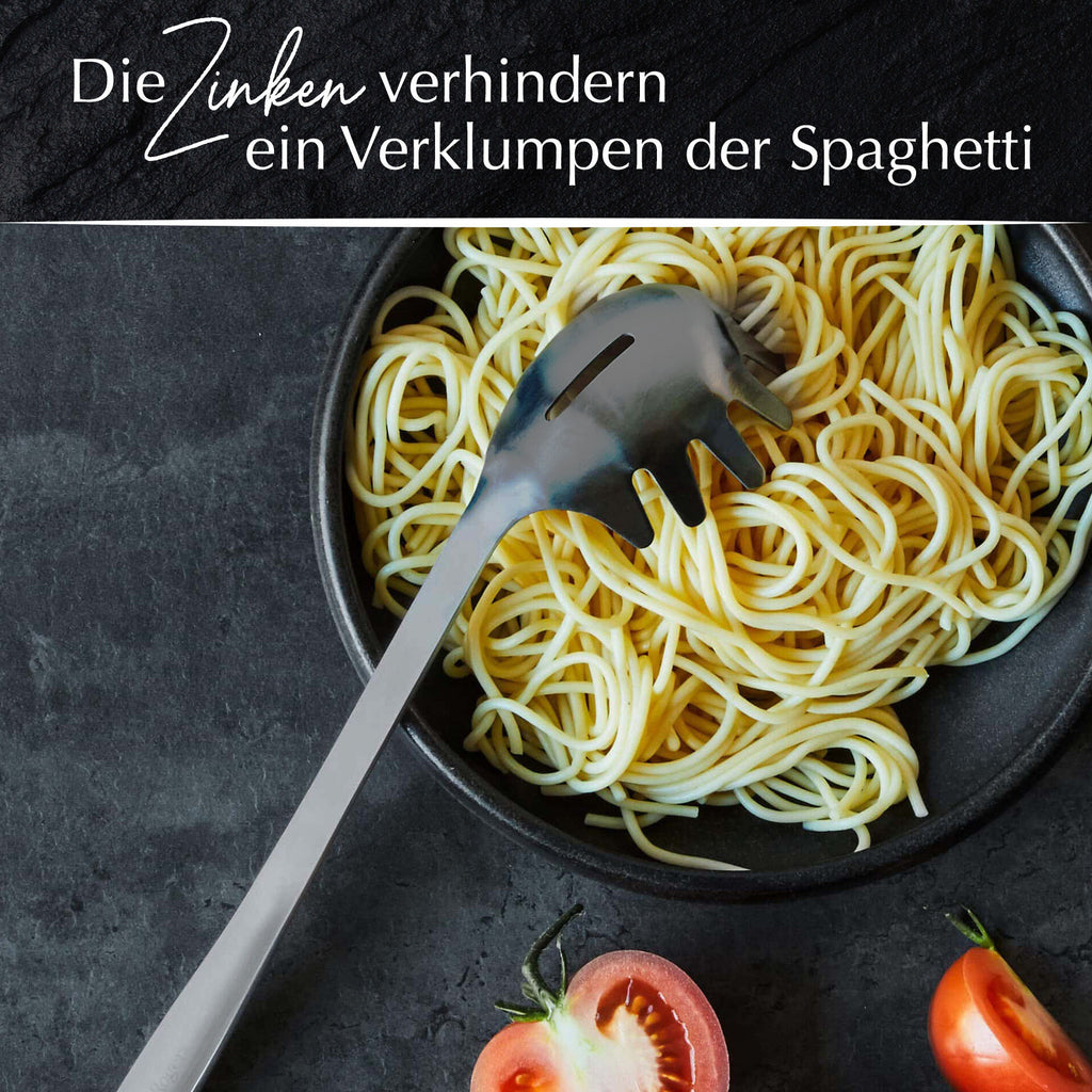 Spagettiskje svart rustfritt stål 32 cm - Stanley Rogers med åpning i midten