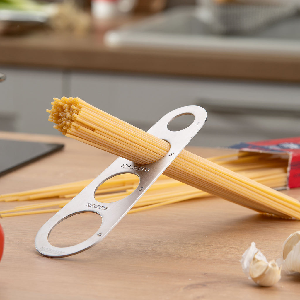 Detaljbilde av Spaghettimål rustfritt stål med porsjonsmåler