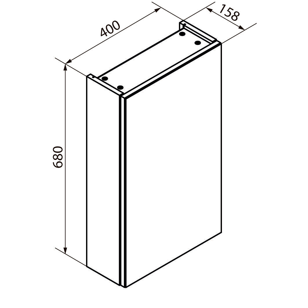 Detaljbilde av Speilskap Easy 40 cm hvit med hyller
