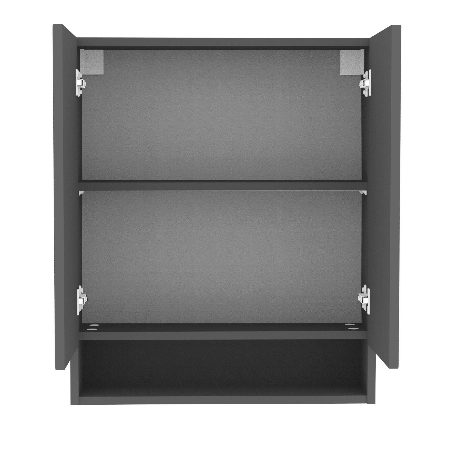 Speilskap Easy 60 cm antrasitt med hyller bakside