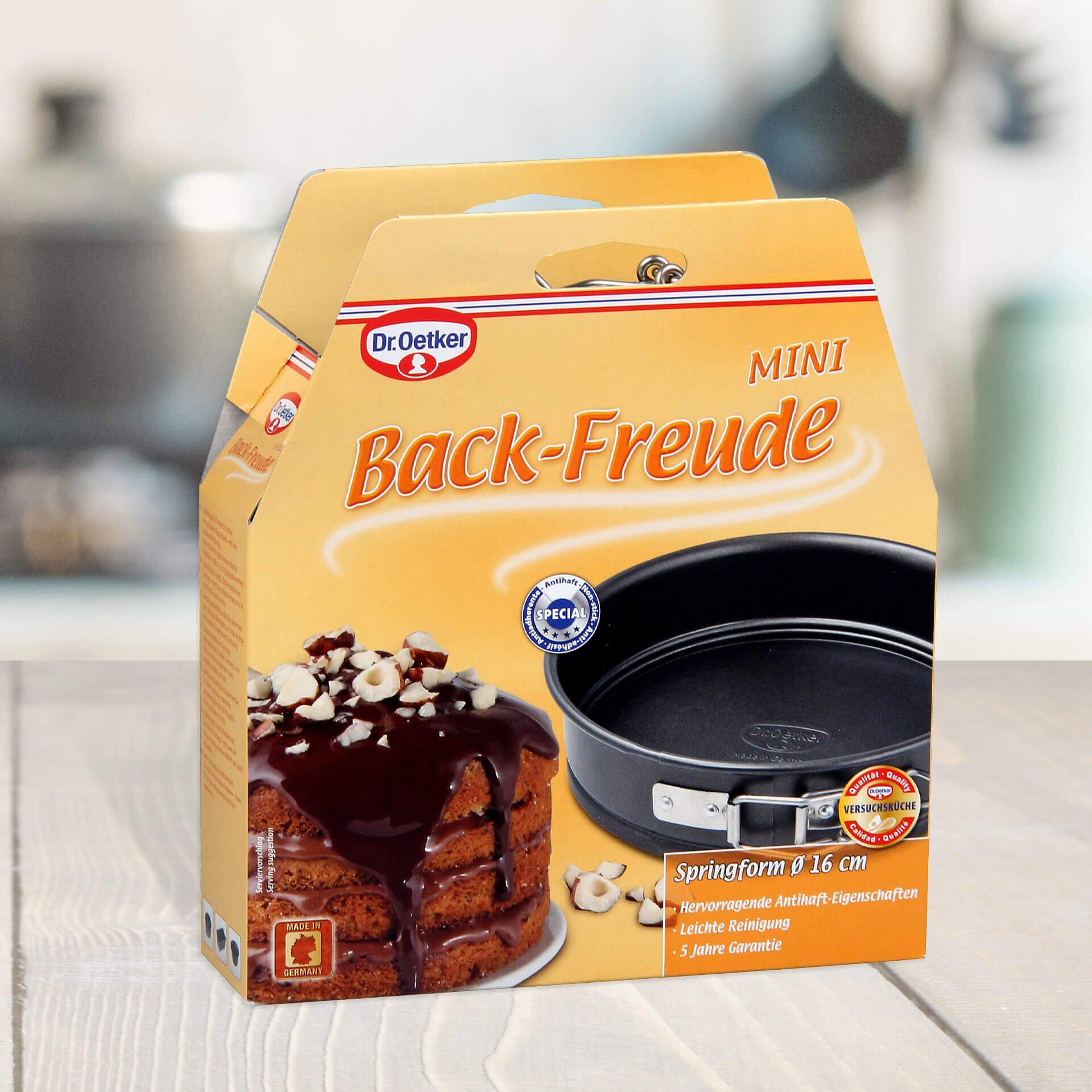 Springform Ø16 cm non-stick svart stål Dr Oetker bakside