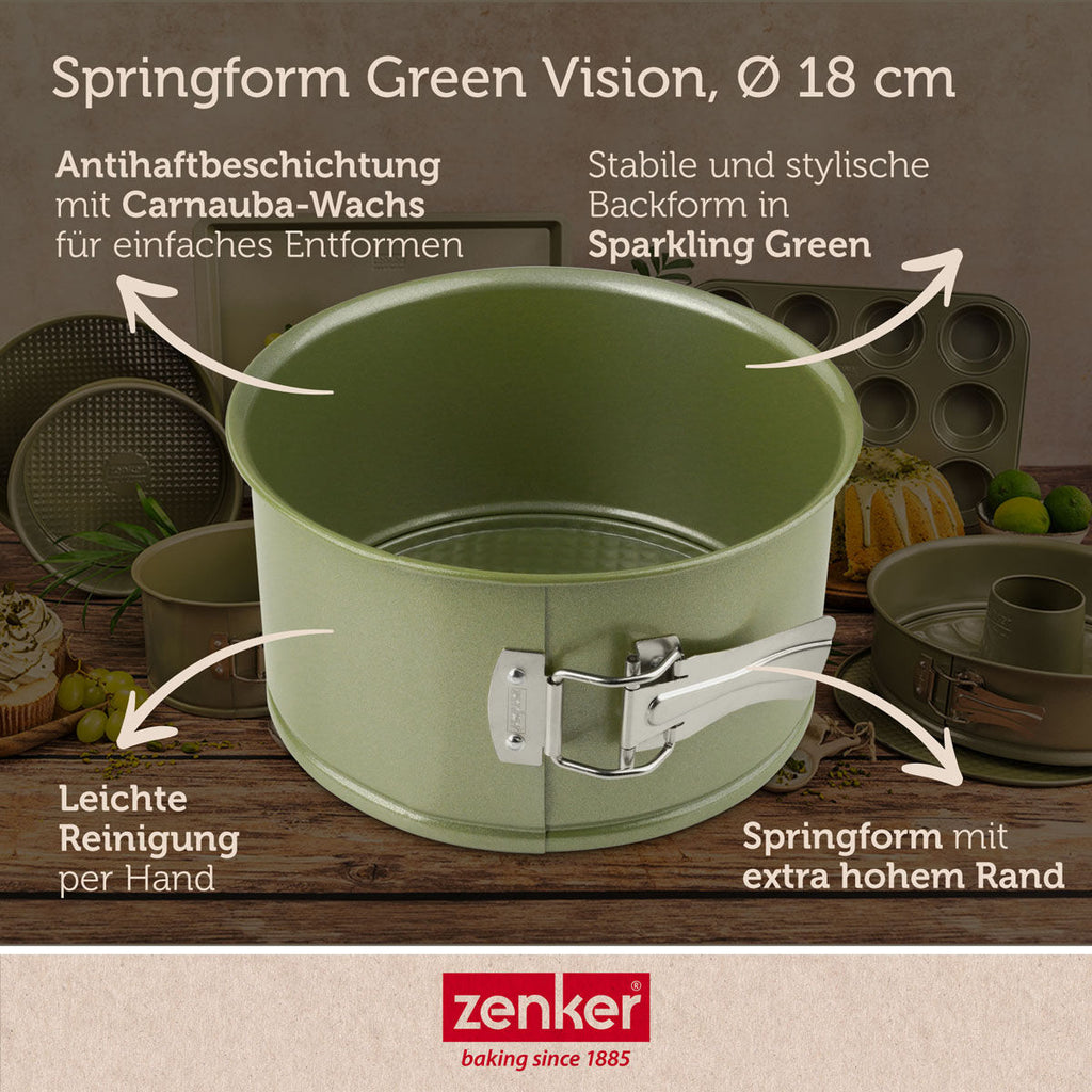 Nærbilde av høy kant på Springform med høy kant Ø18 cm non-stick Green Vision