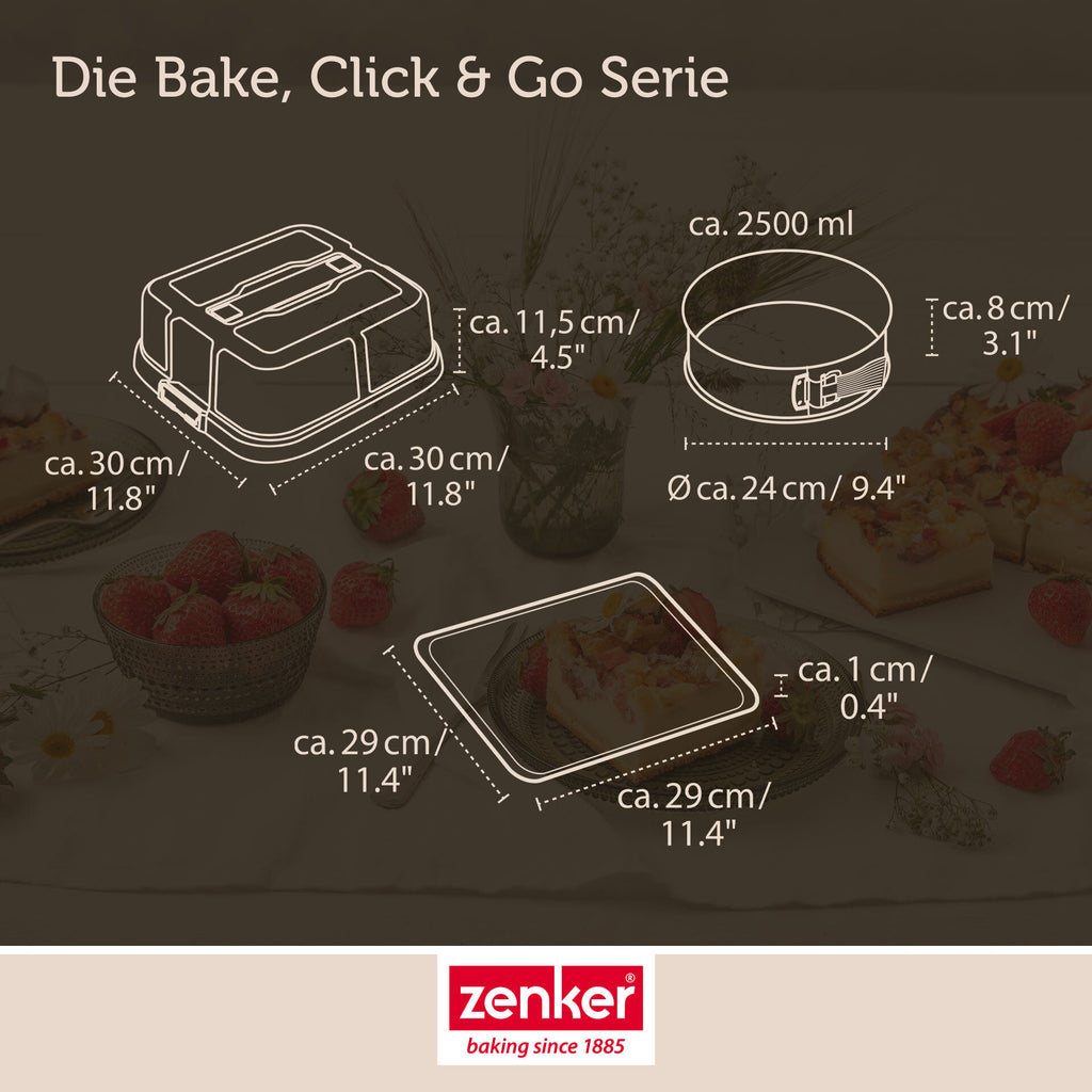 Springform Ø24 cm med transportlokk non-stick - Zenker sett fra siden