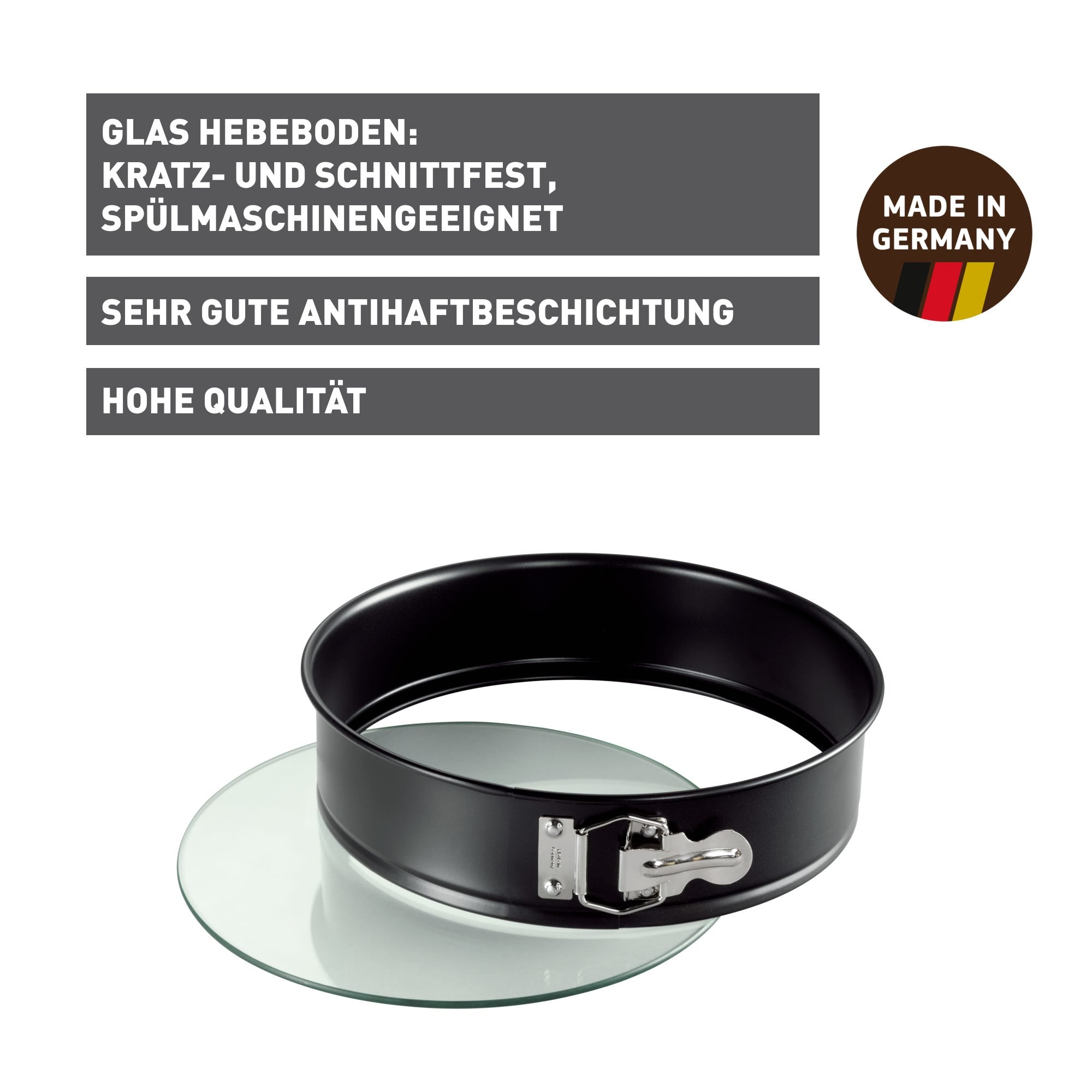 Detaljbilde av glasshevbunn på Springform 26 cm non-stick Kaiser
