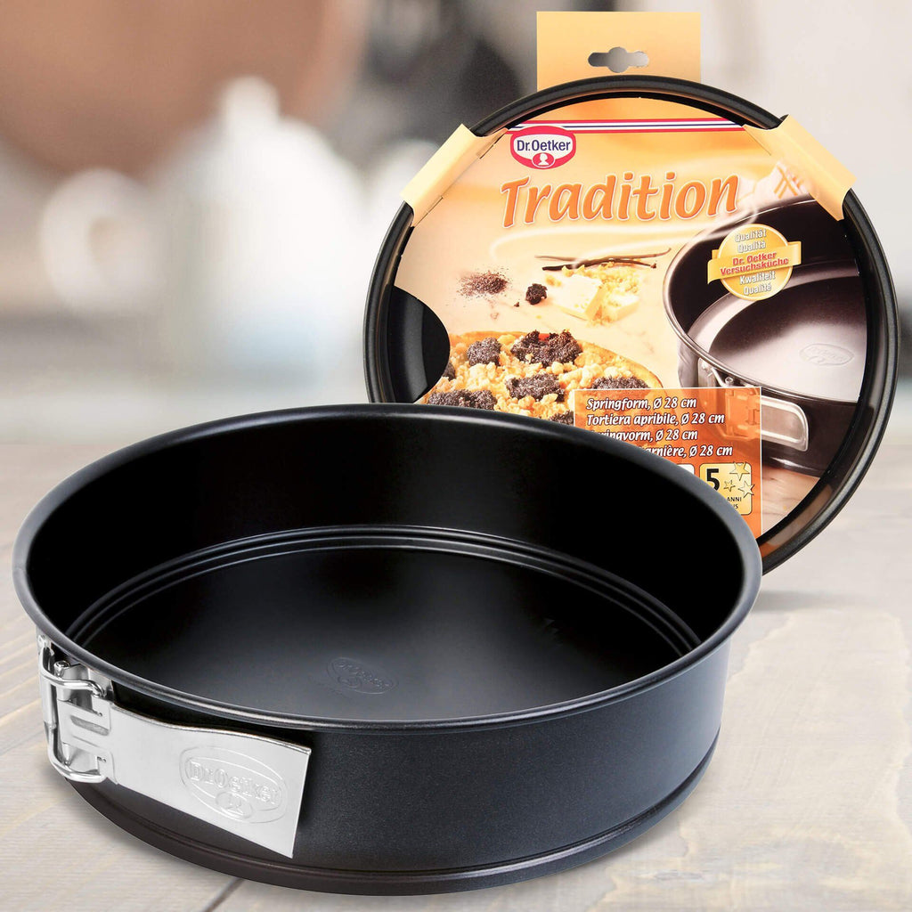 Springform Ø28 cm non-stick svart stål Dr. Oetker bakside