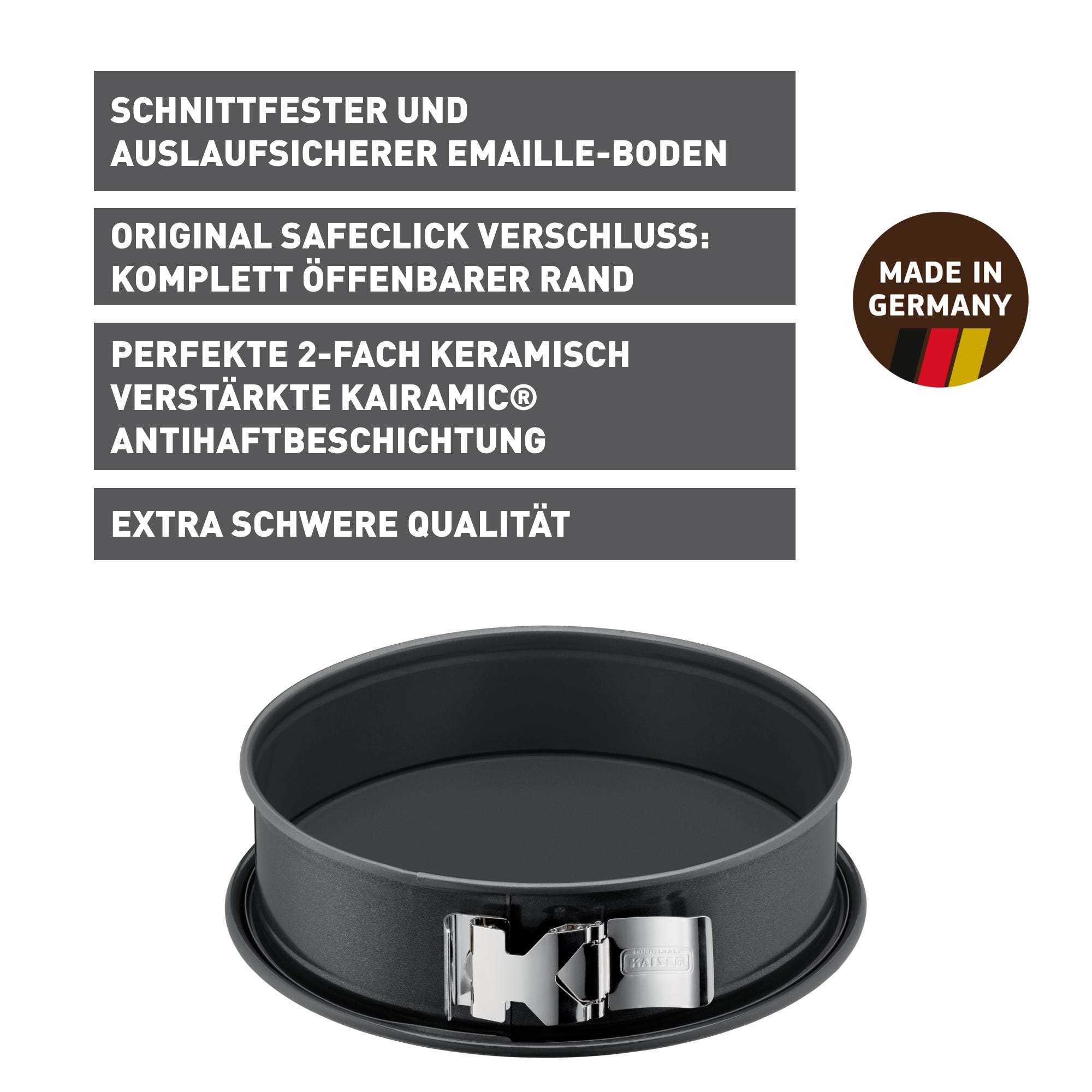 Springform 28 cm med SafeClick non-stick montert på kjøkkenbenk