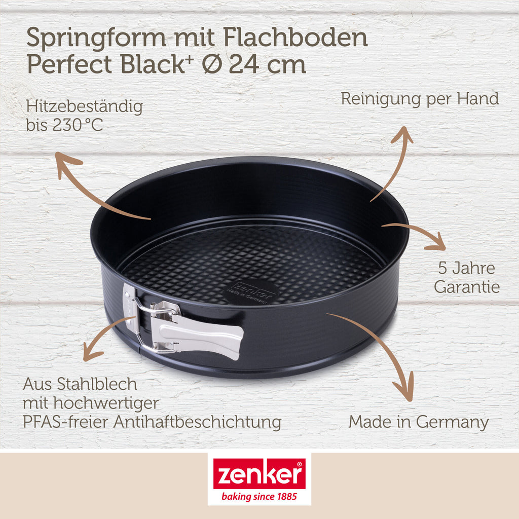 Detalj av rilled kant på Springform med flat bunn Ø24 cm non-stick stål - Zenker
