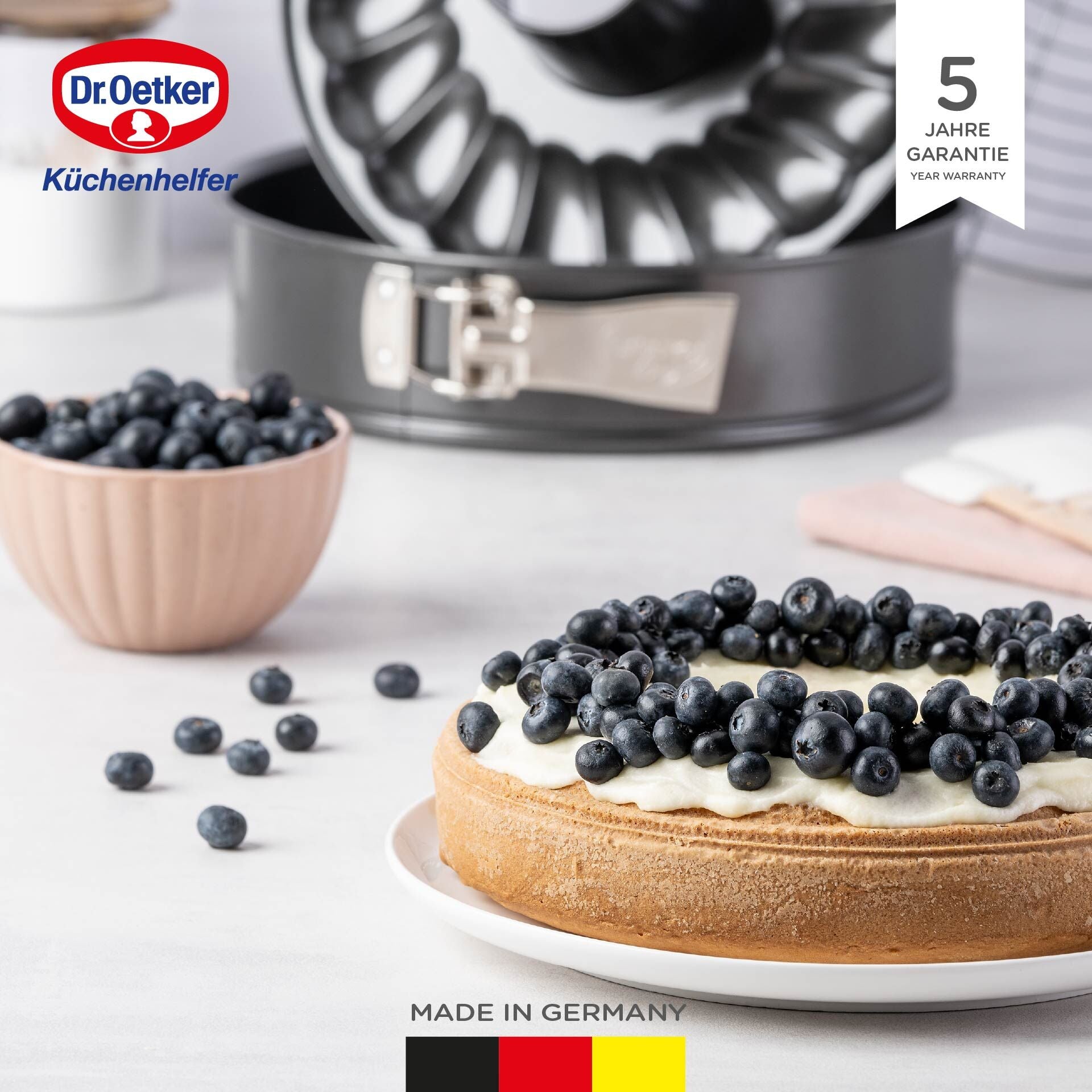 Detaljbilde av rørbunnen på Springform med flat- og rørbunn Ø26 cm Dr. Oetker