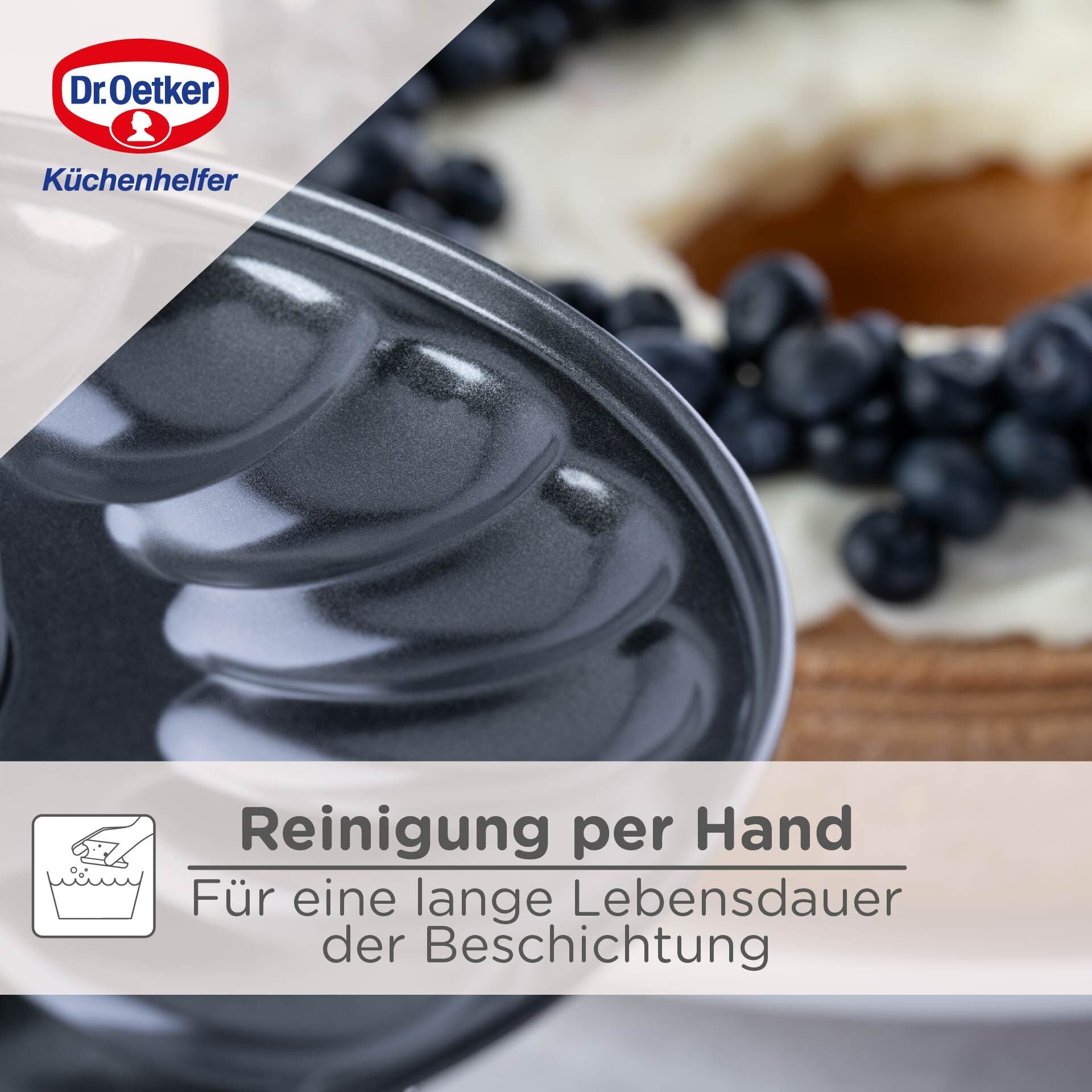 Springform med flat- og rørbunn Ø26 cm Dr. Oetker i bruk med kake
