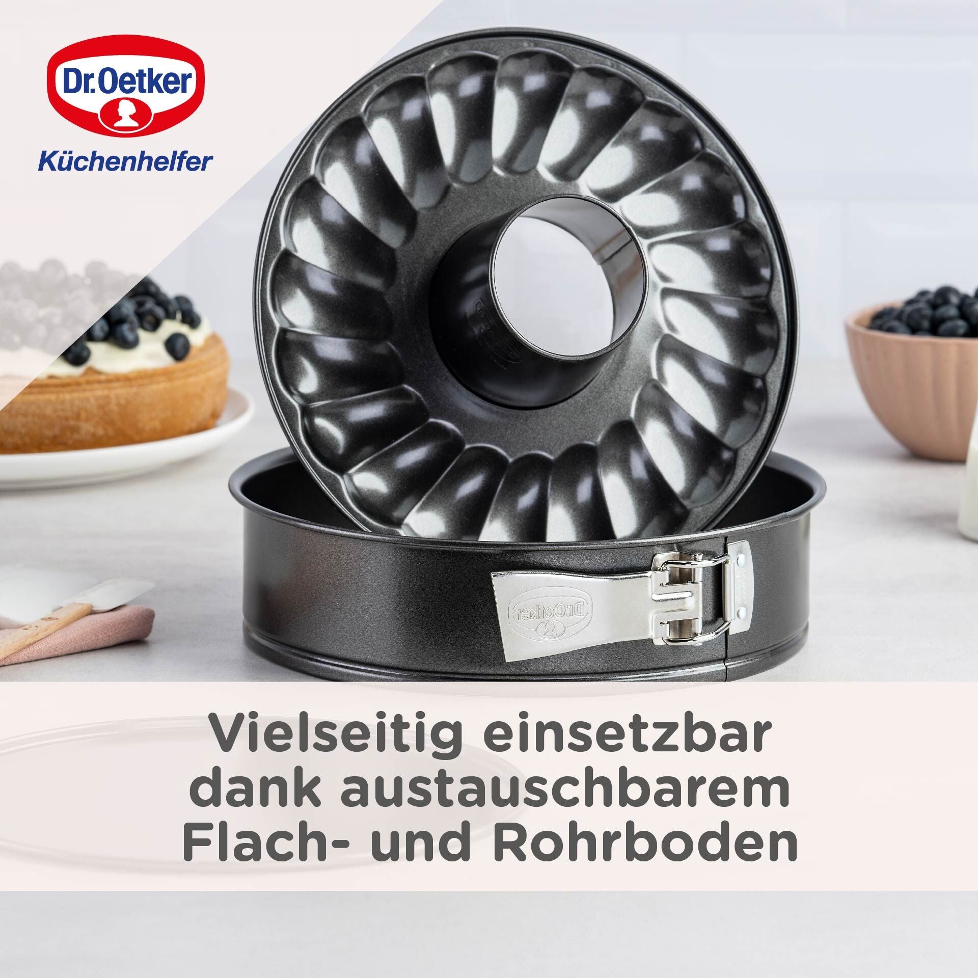 Springform med flat- og rørbunn Ø26 cm Dr. Oetker håndvask anbefalt