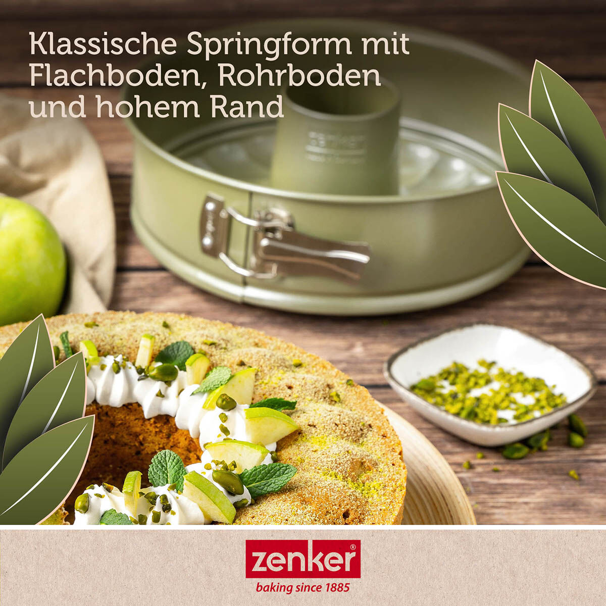 Nærbilde av rørbunn i Springform med flat- og rørbunn Ø26 cm Green Vision - Zenker
