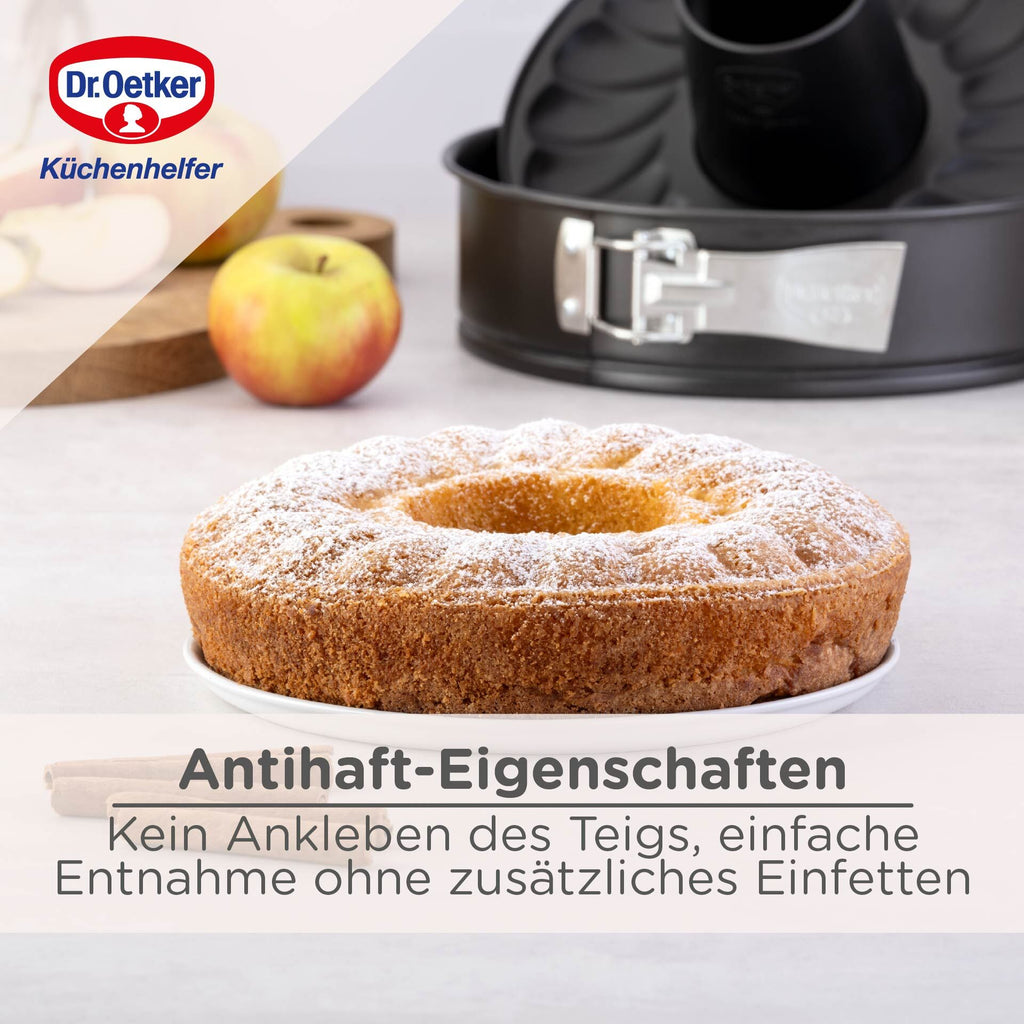 Springform med flat- og rørbunn Ø24 cm non-stick keramikk Dr. Oetker sett fra toppen