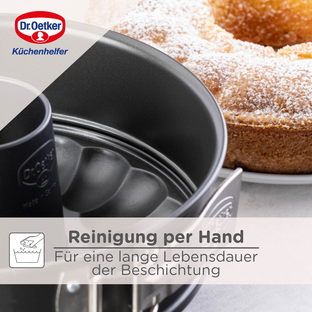 Springform med flat- og rørbunn Ø24 cm non-stick keramikk Dr. Oetker i bruk