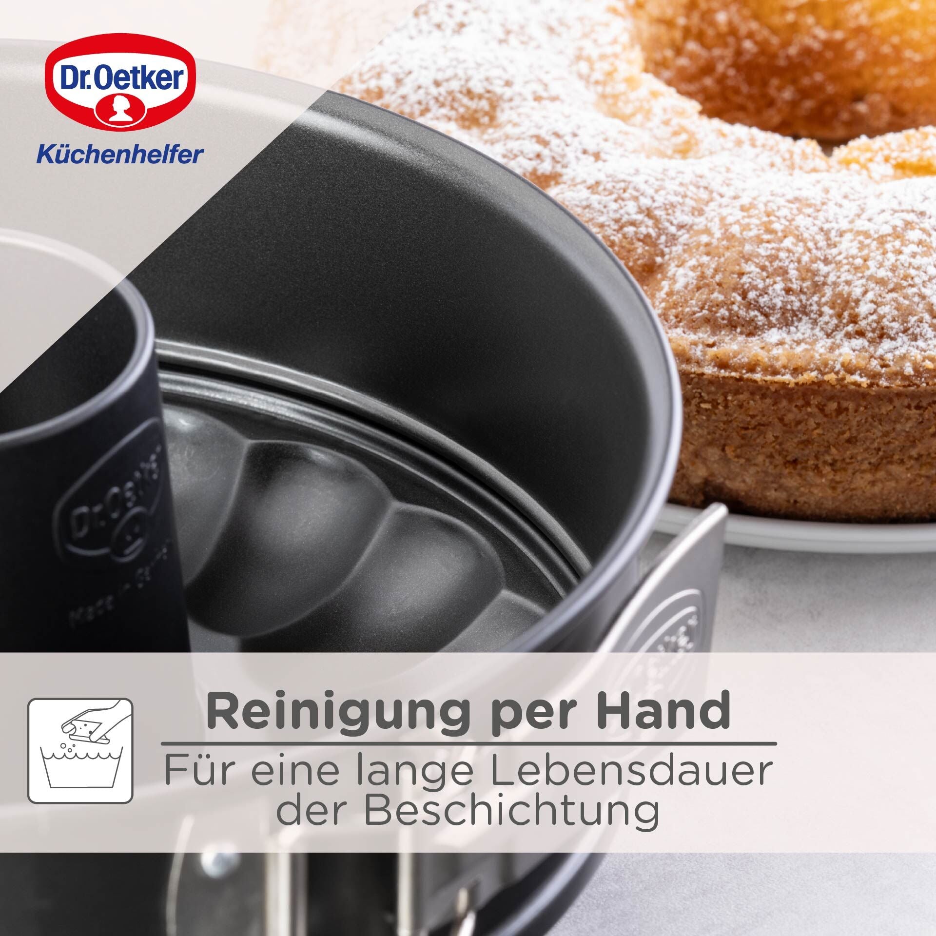Springform med flat- og rørbunn Ø24 cm non-stick keramikk Dr. Oetker i bruk