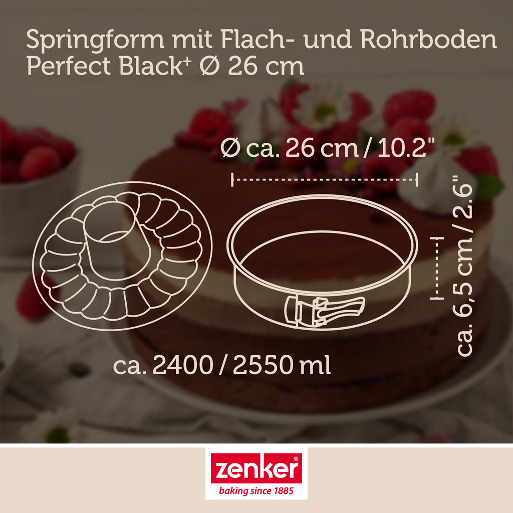 Springform med flat- og rørbunn non-stick Ø26 cm - Zenker montert i ovn