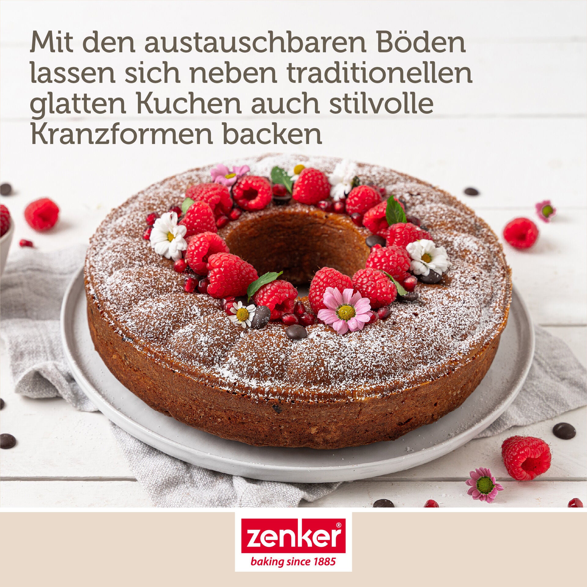 Springform med flat- og rørbunn non-stick Ø26 cm - Zenker sideprofil