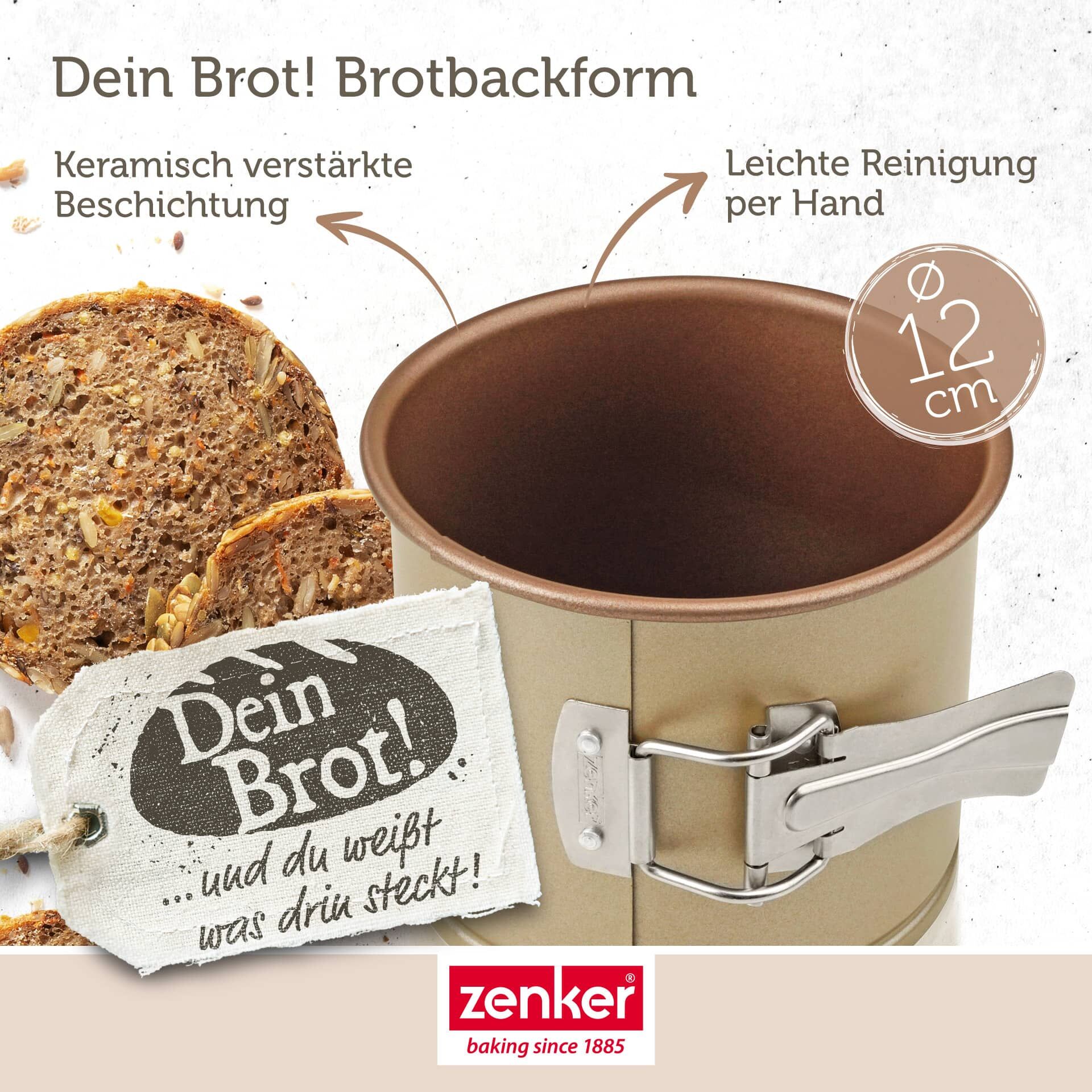 Springform for brød Ø12 cm non-stick stål - Zenker montert i ovn