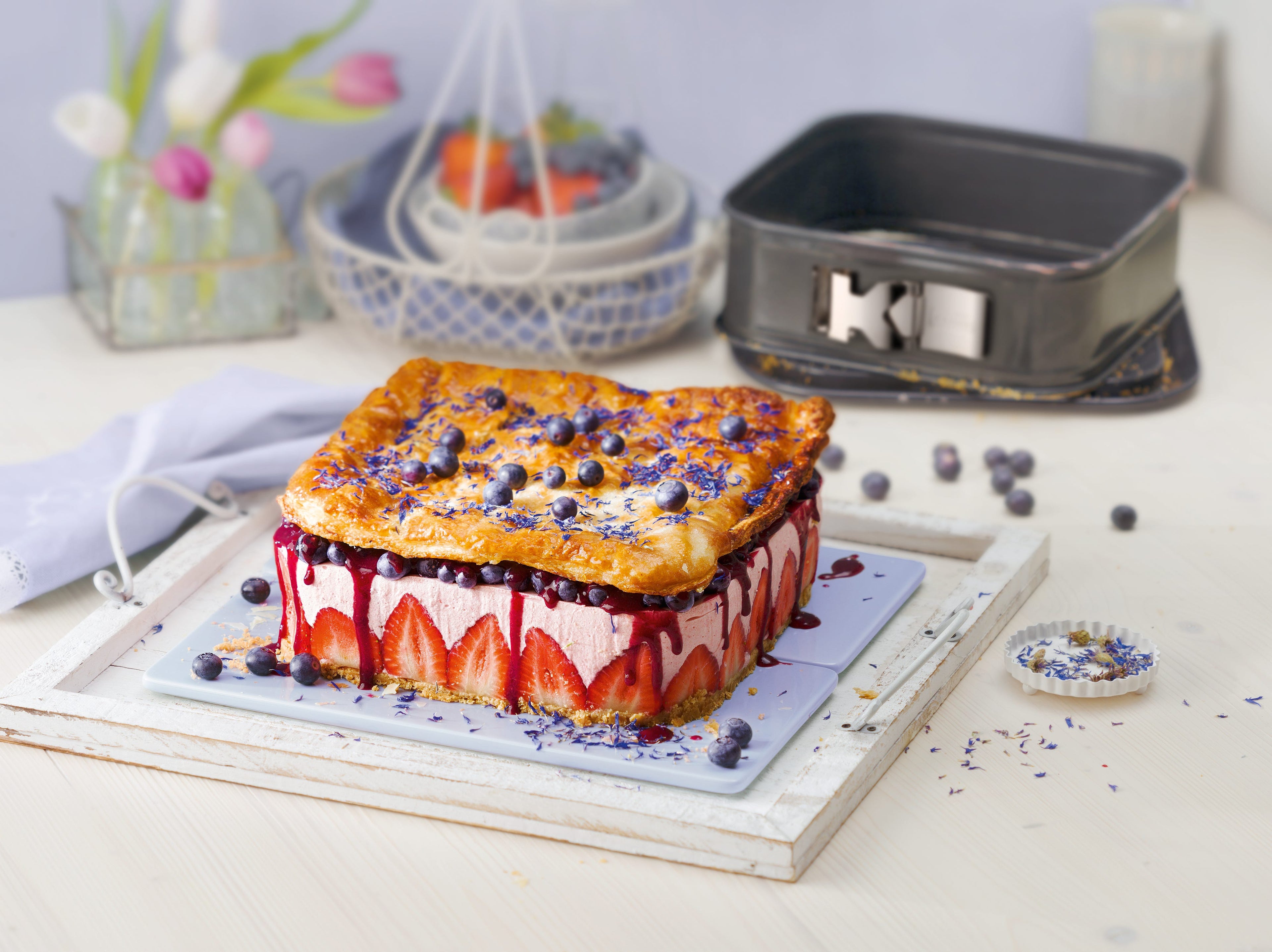 Springform kvadratisk 24x24 cm med SafeClick non-stick bakside