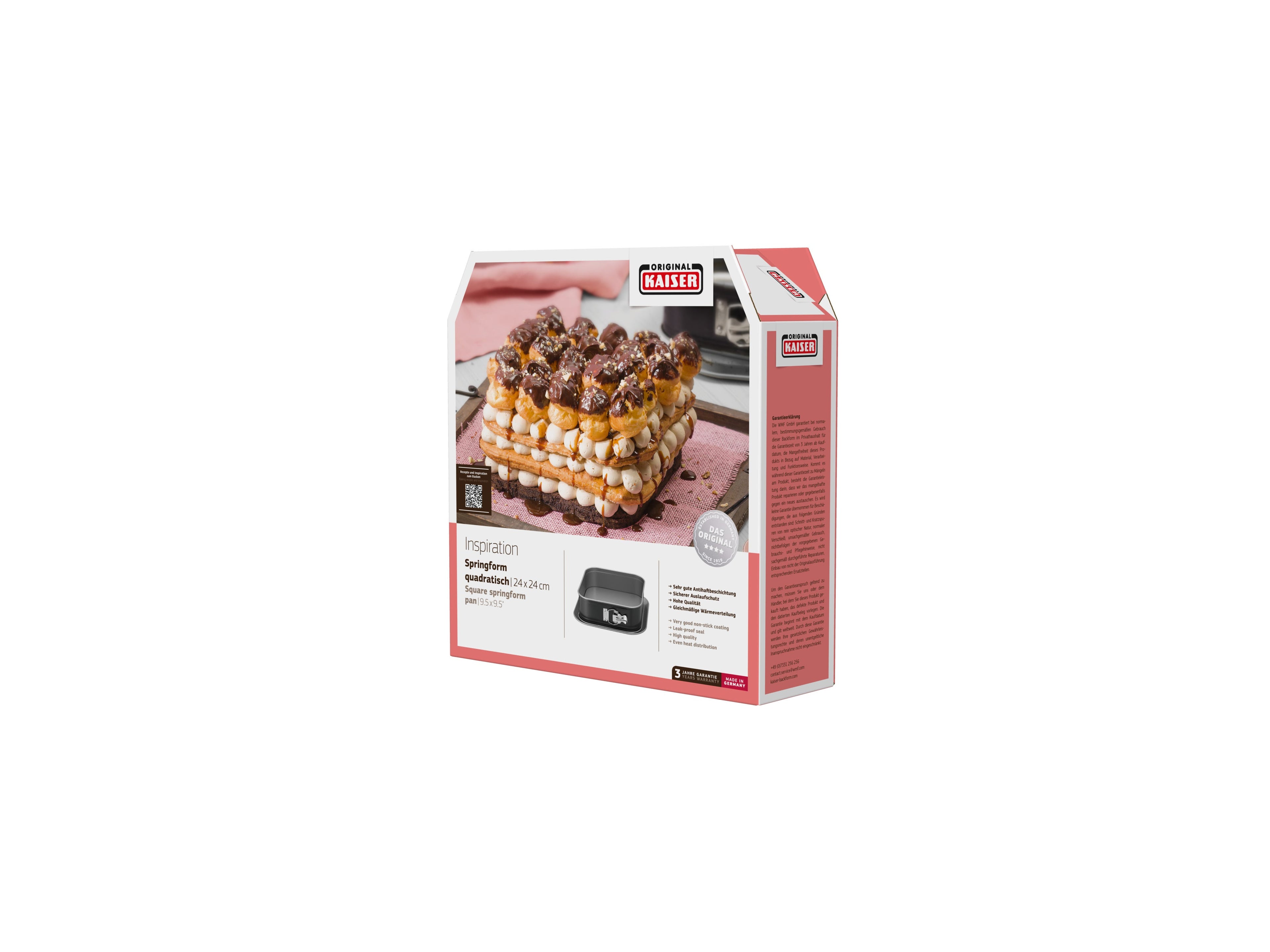 Springform kvadratisk 24 x 24 cm non-stick - Kaiser Inspiration detalj av non-stick belegg