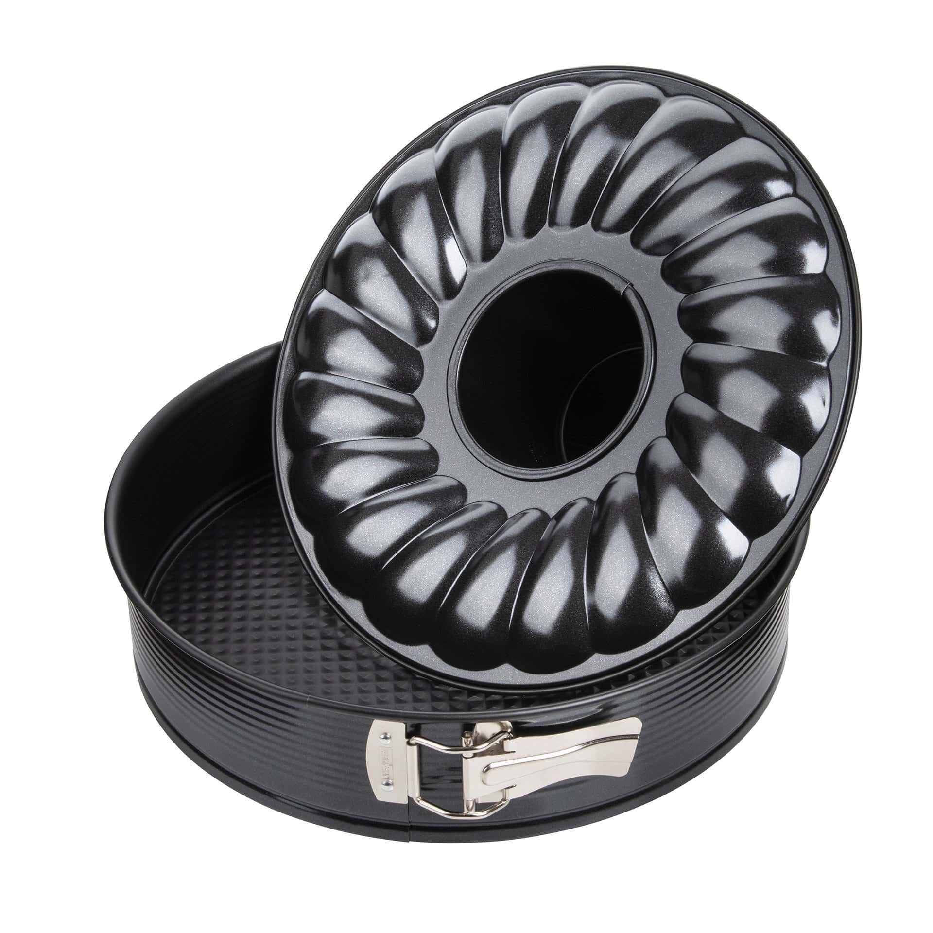 Springform med flat- og rørbunn Ø28 cm non-stick Black Metallic - Zenker forfra