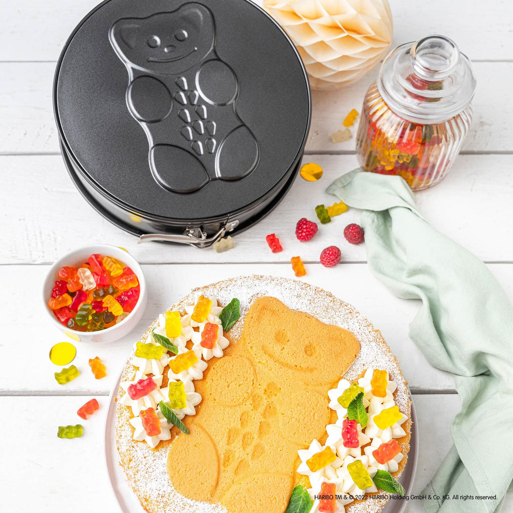 Springform med motivbunn HARIBO Gullbjørn Ø26 cm non-stick bakside
