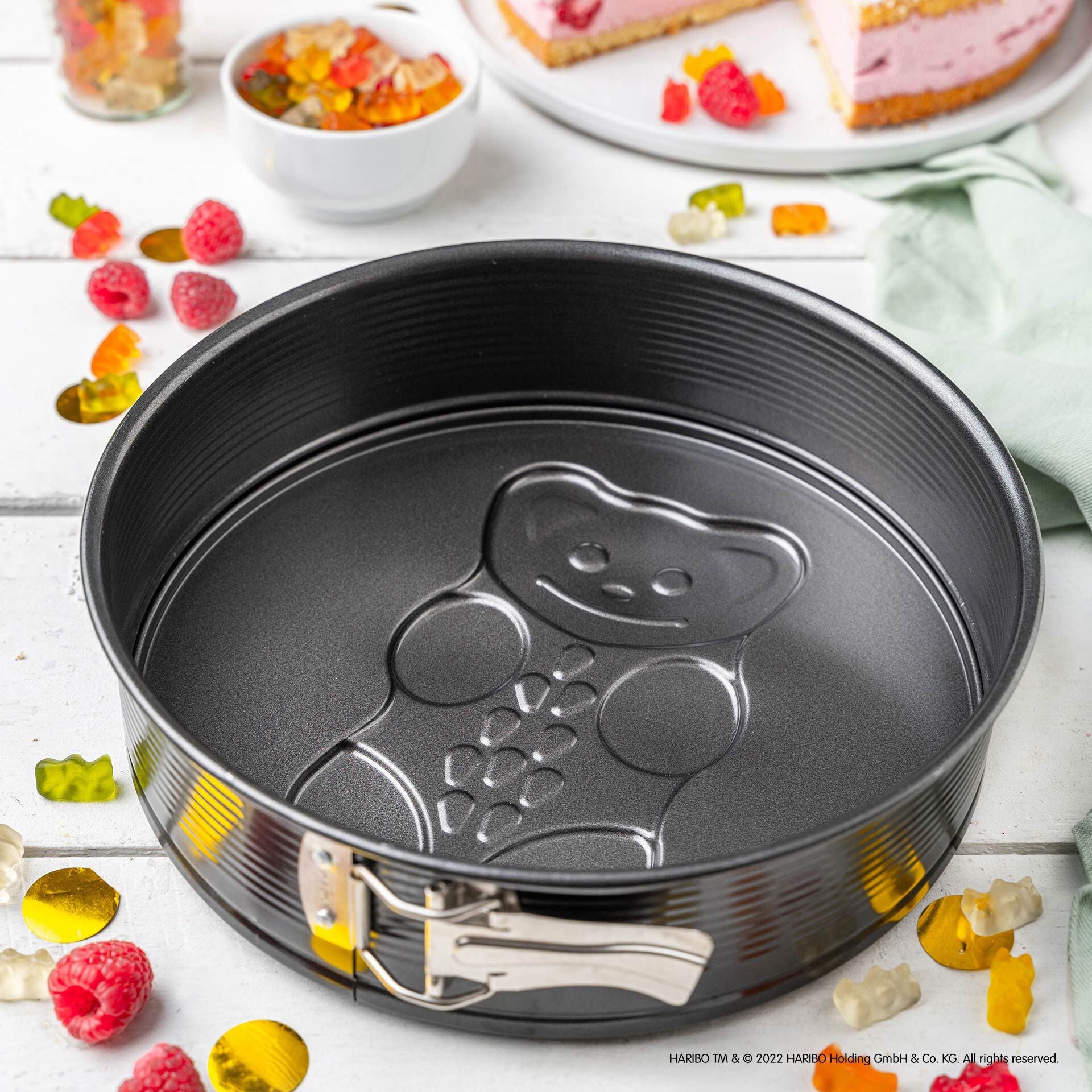 Detalj av non-stick belegg på Springform med motivbunn HARIBO Gullbjørn Ø26 cm non-stick