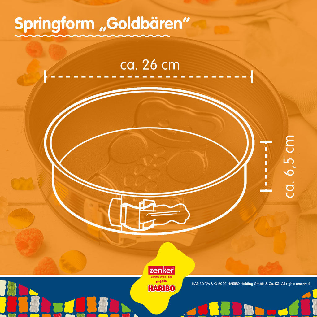 Springform med motivbunn HARIBO Gullbjørn Ø26 cm non-stick pakkedesign