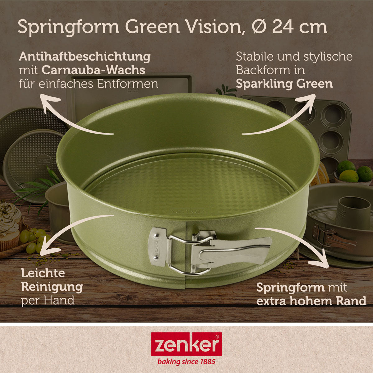 Springform non-stick Ø24 cm Green Vision - Zenker montert på kjøkken
