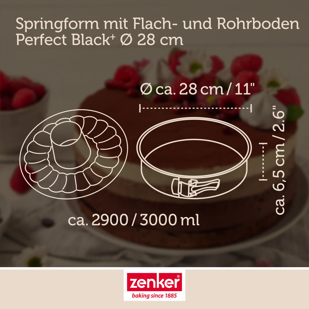 Nærbilde av rillemønster på Springform med flat- og rørbunn non-stick Ø28 cm - Zenker