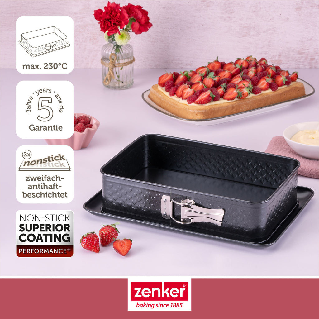Nærbilde av hjertepryd på Springform rektangulær 28x18 cm non-stick - Zenker