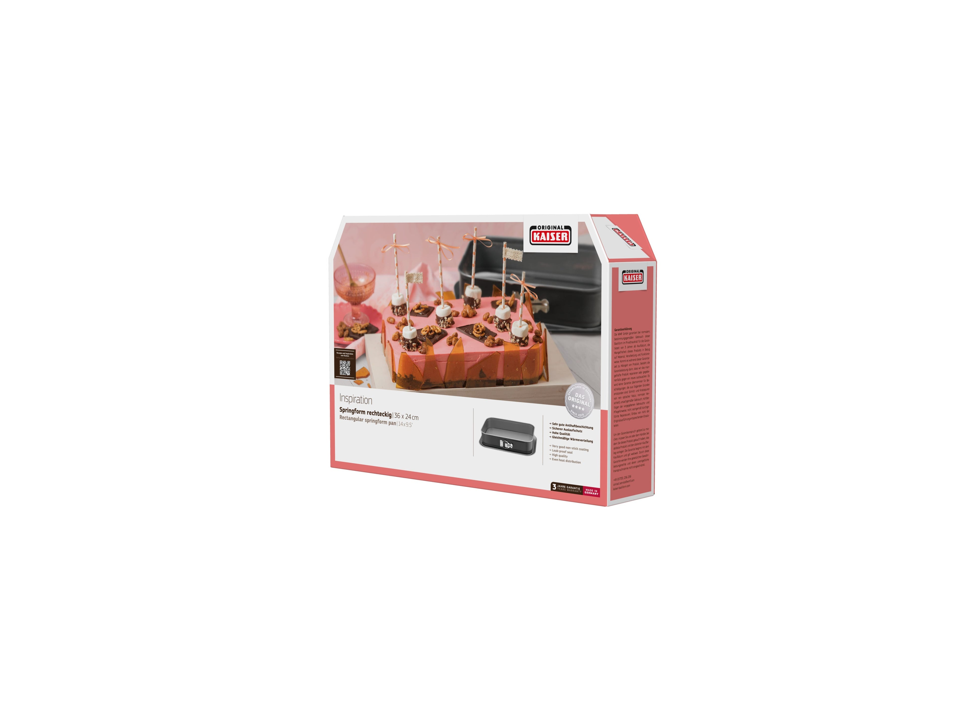 Detalj av non-stick belegg på Springform rektangulær 36 x 24 cm non-stick Kaiser