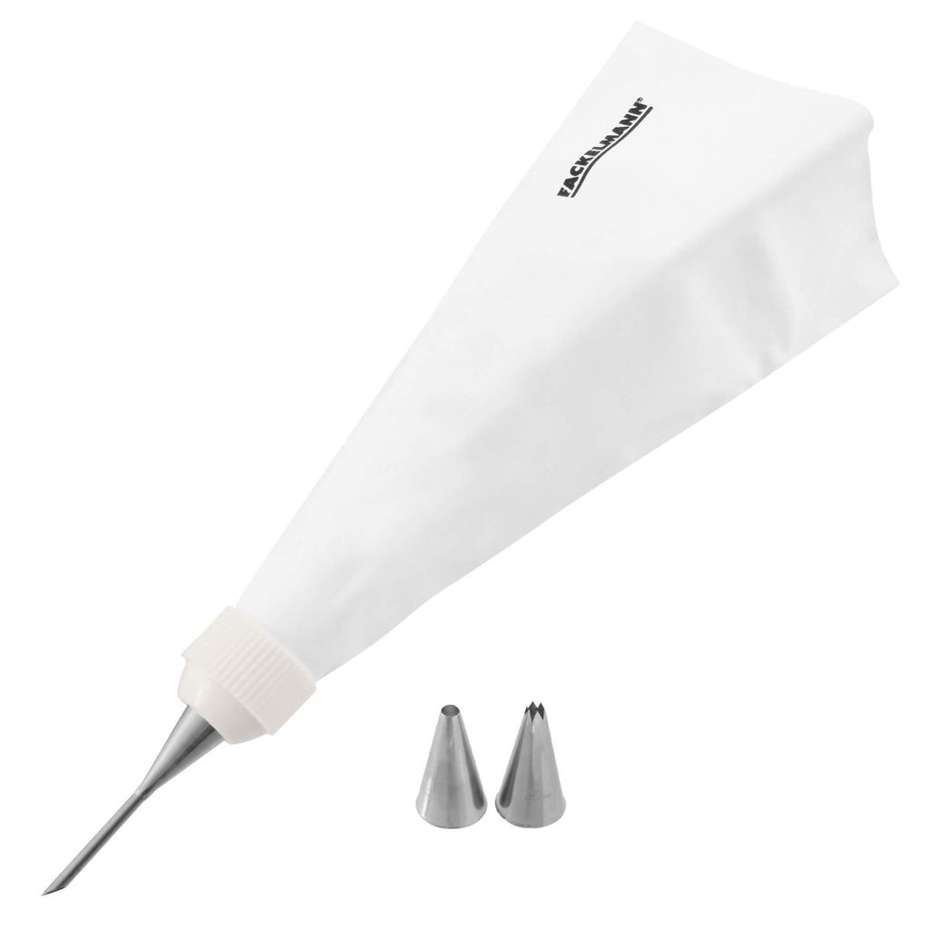 Sprøytepose bomull 31x20 cm med 3 tyller og adapter - FMprofessional forfra