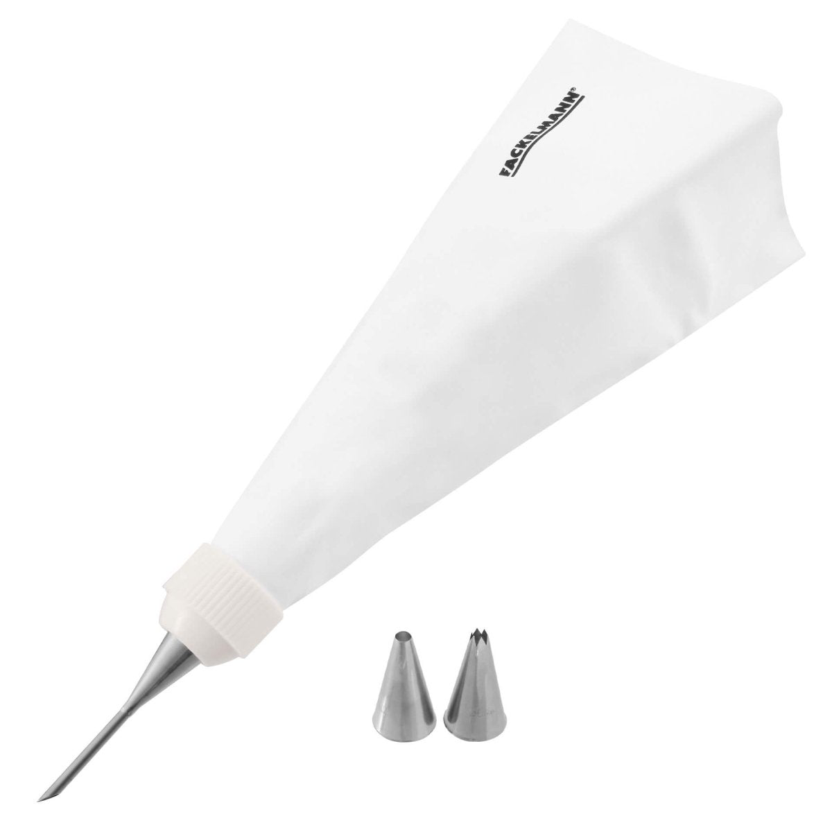 Sprøytepose bomull 31x20 cm med 3 tyller og adapter - FMprofessional forfra