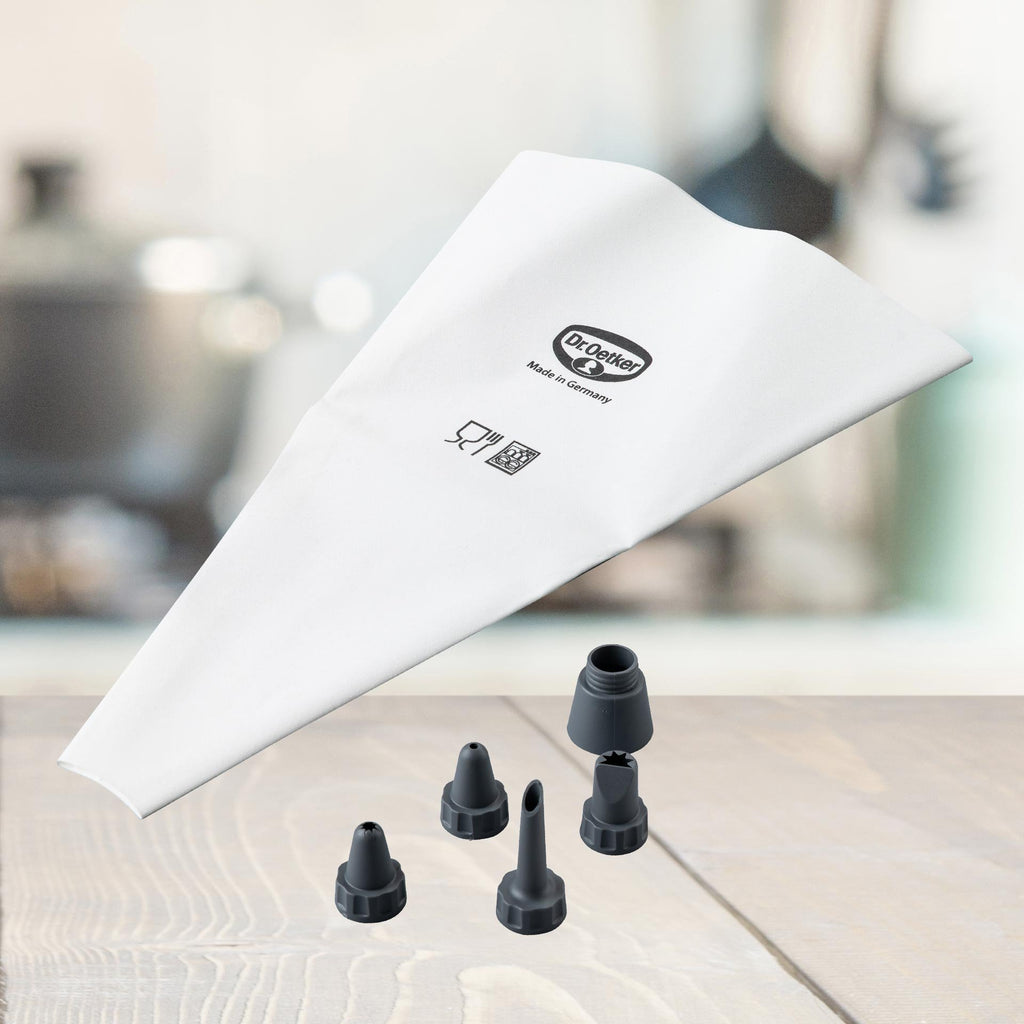 Sprøytepose med 4 tyller 5-delt sett plast - Dr. Oetker nærbilde av tyller