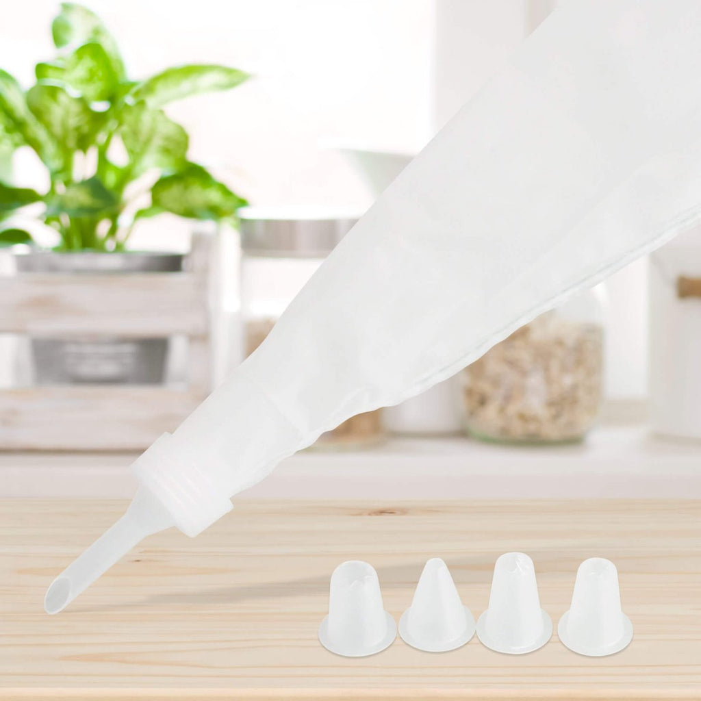 Nærbilde av de fem dysene i Sprøytepose plast transparent med 5 dyser 6-delt 28×14 cm - Zenker