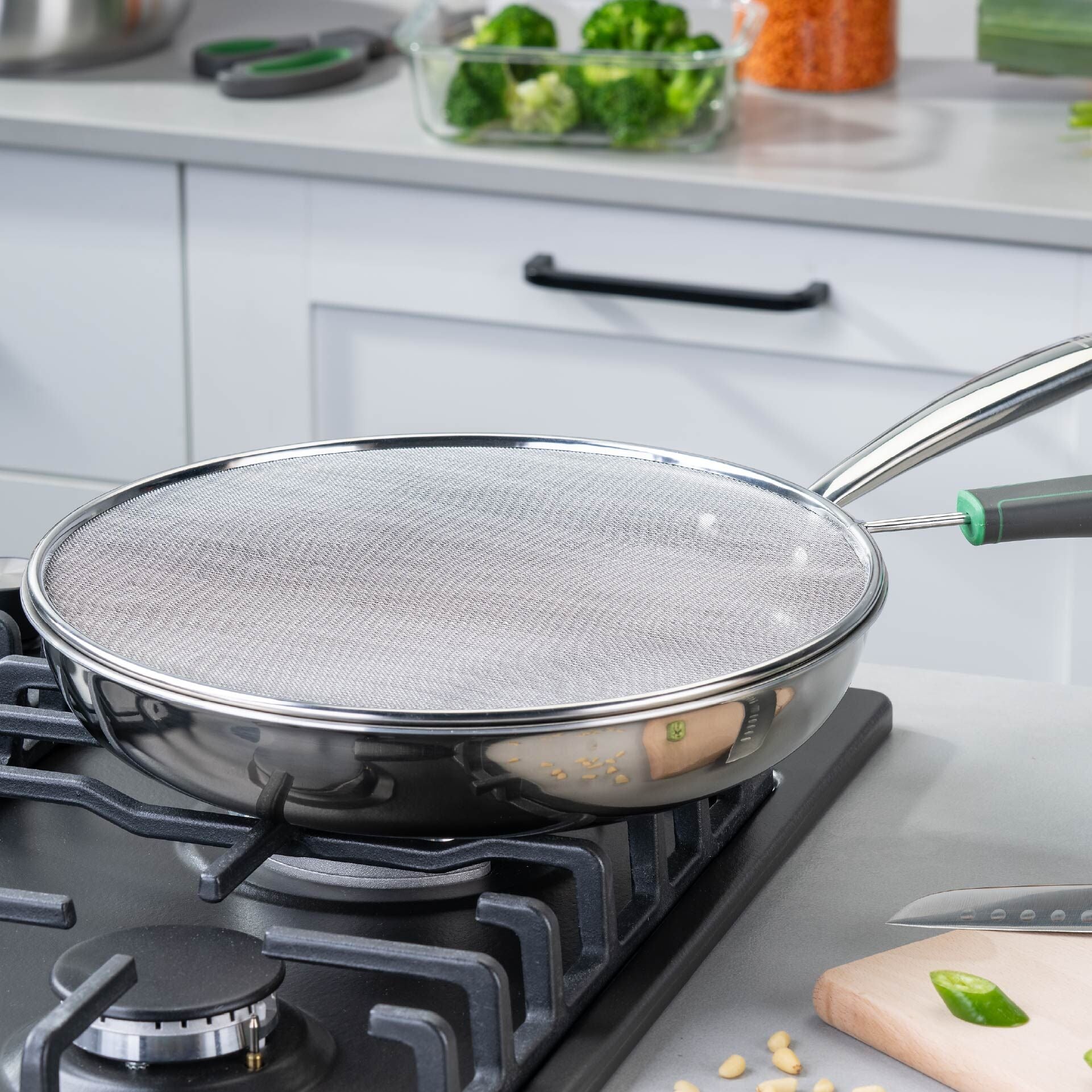 Sprutbeskytter Ø29 cm rustfritt stål - Chefkoch trifft Fackelmann bakside