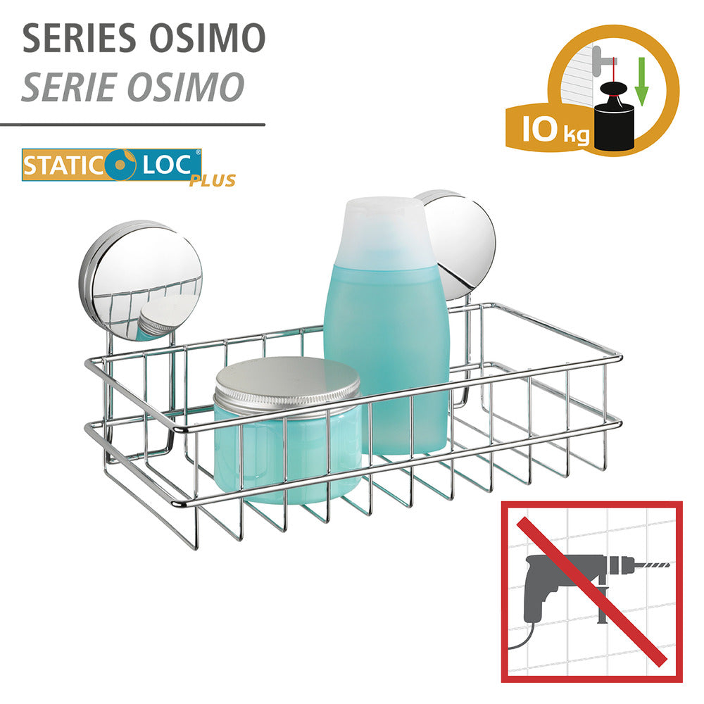 Static-Loc® Plus vegghylle Osimo bad metall uten boring bakside
