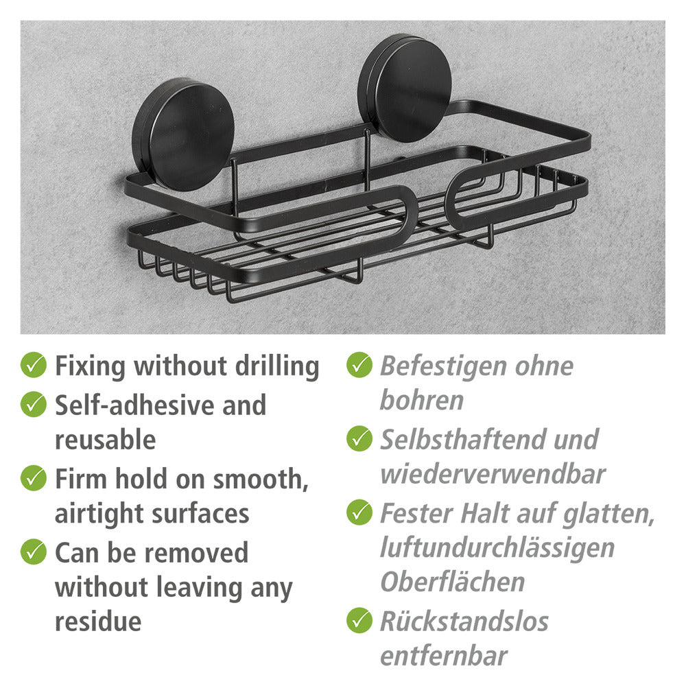 Nærbilde av Static-Loc® Plus vegghylle Pavia svart metall