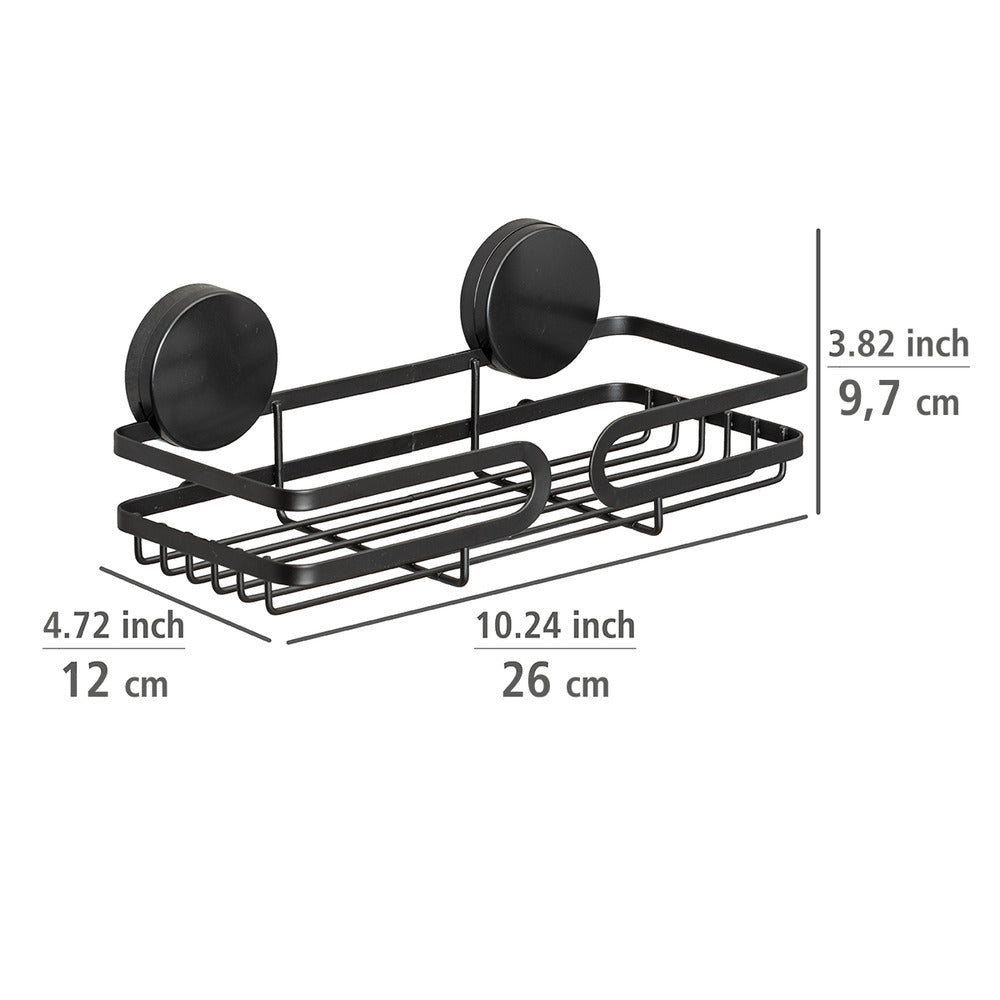 Static-Loc® Plus vegghylle Pavia svart metall montert på vegg