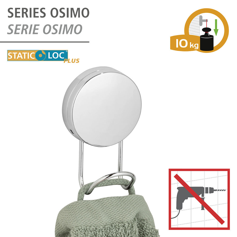 Static-Loc Plus veggkrok Osimo uten boring metall bakside
